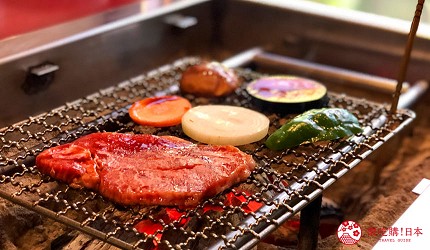 日本三重頂級松阪和牛燒肉、壽喜燒推薦「肉料理まつむら」松阪牛網燒菲力與夏多布里昂燒烤蔬菜與松阪牛